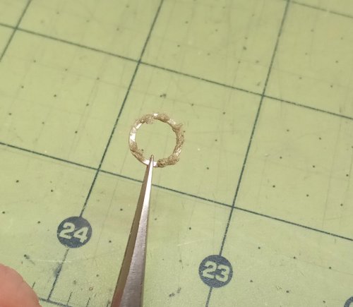 Judy Larson's Domed Stud with Drop Loop - , Metalwork, Cutting, Cutting Tool, Cutters, How To Punch Holes, Hole Punching, Punch A Hole, Stamping, Stamps, Butane Torch, Soldering, Solder, Place medium paste solder on one side
